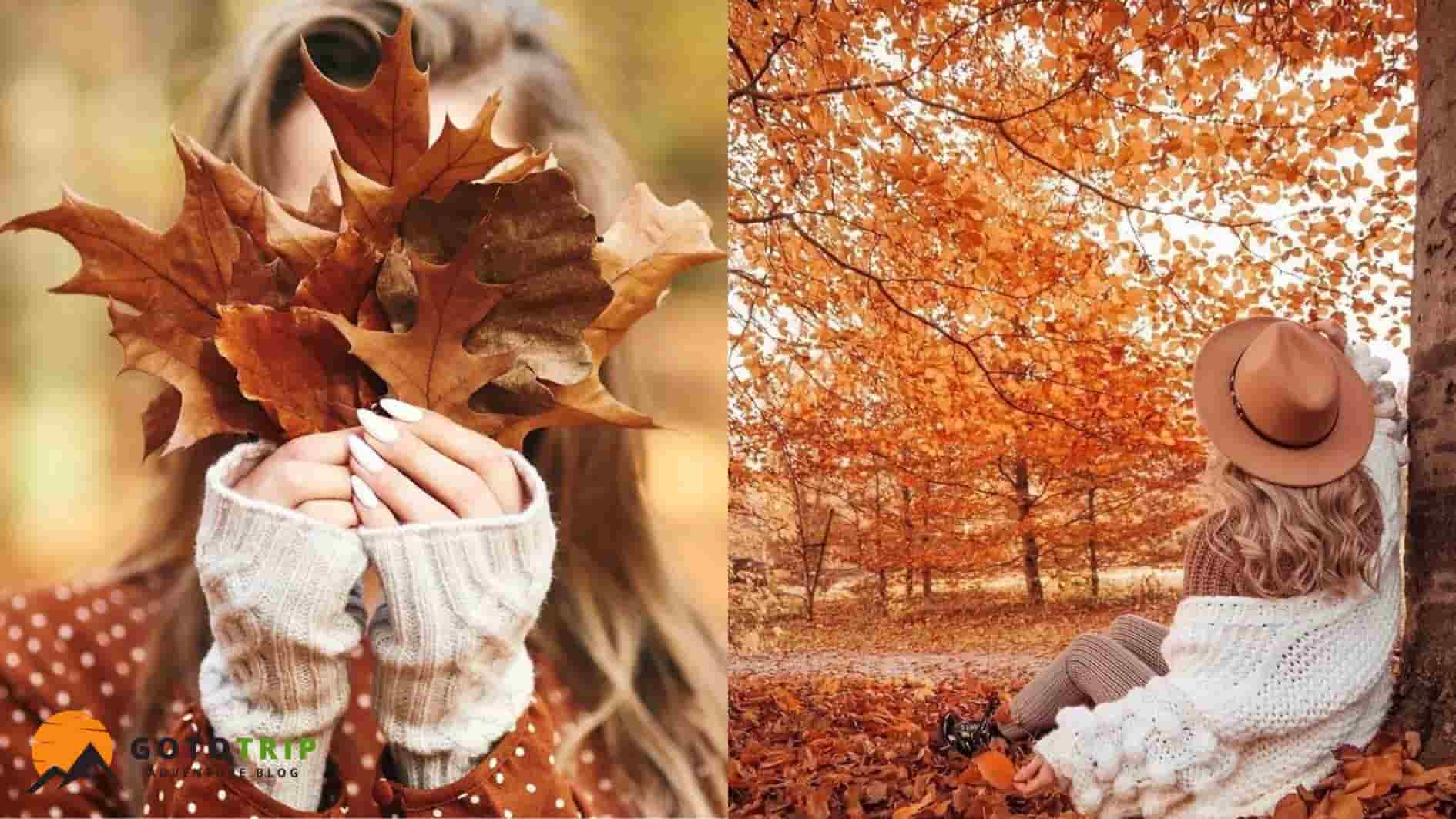 ژست عکاسی در پاییز