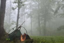 روشن کردن آتش در هوای بارانی