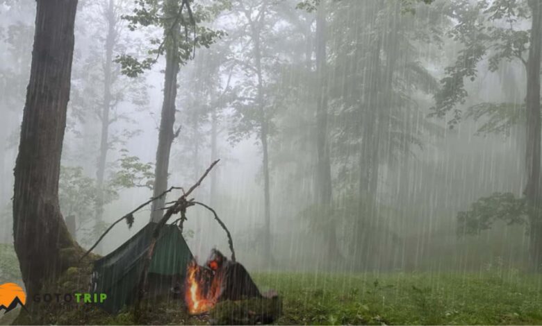 روشن کردن آتش در هوای بارانی